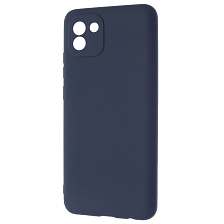 Чехол накладка для SAMSUNG Galaxy A03 (SM-A035F), силикон, цвет темно синий