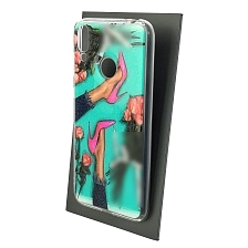 Чехол накладка для HUAWEI Honor 8C, силикон, блестки, рисунок Туфли розы