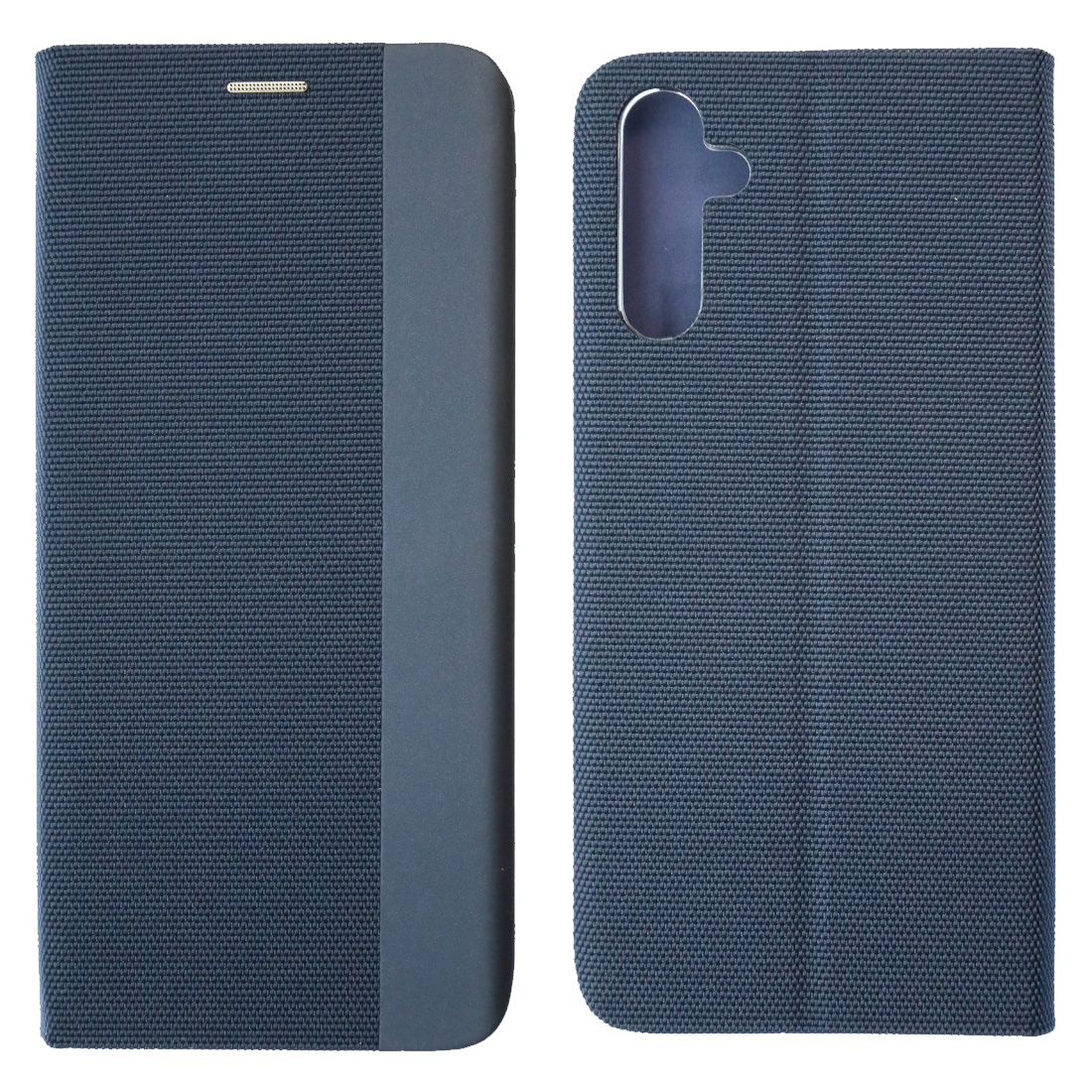 Чехол книжка MESH для SAMSUNG Galaxy A14 4G, текстиль, силикон, бархат, визитница, цвет темно синий