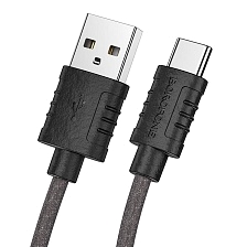 Кабель BOROFONE BX52 Airy USB Type-C, 3А, силикон, длина 1 метр, цвет черный