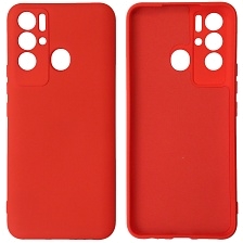 Чехол накладка NANO для TECNO Pova Neo, силикон, бархат, цвет красный