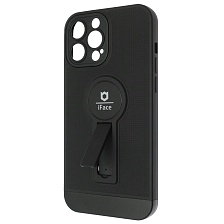 Чехол накладка iFace для APPLE iPhone 13 Pro Max (6.7), силикон, защита камеры, выдвижная подставка, цвет черный Чехол накладка iFace для APPLE iPhone 13 Pro Max (6.7), силикон, защита камеры, выдвижная подставка, цвет черный