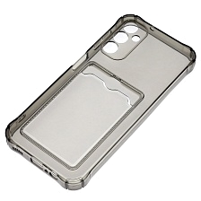 Чехол накладка CARD CASE для SAMSUNG Galaxy A14 5G, силикон, защита камеры, отдел для карт, цвет прозрачно черный