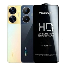 Защитное стекло VEASON HD+ для Realme C55, Realme C67, Narzo N55, Realme C75, цвет окантовки черный