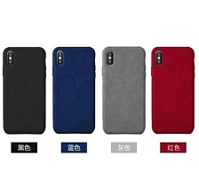 Чехол-накладка ALCANTARA для APPLE iPhone 7/8 Plus цвет синий ASH.