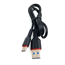 USB Дата-кабель "R30" Type-C USB в силиконовой оболочке, длина 1 метр, цвет чёрный, полоски. USB Дата-кабель "R30" Type-C USB в силиконовой оболочке, длина 1 метр, цвет чёрный, полоски.
