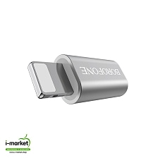 BOROFONE BV5, адаптер / переходник / конвертер Micro USB на APPLE Lightning 8-pin, поддержка OTG, цвет серебристый.