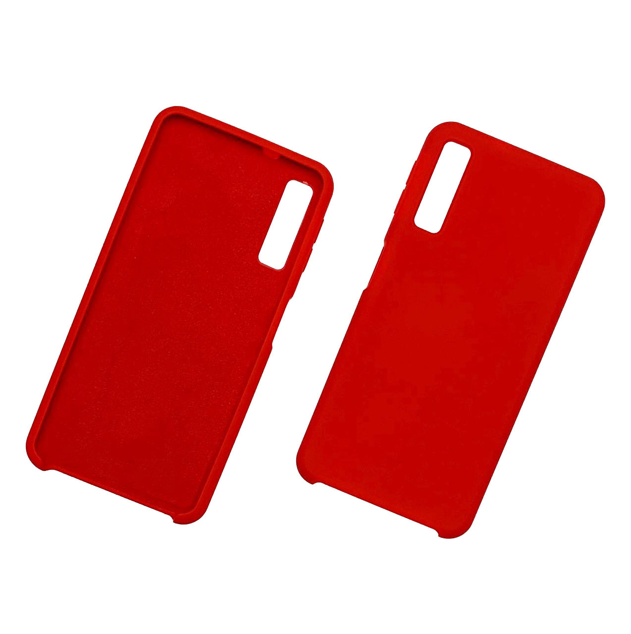 Чехол накладка Silicon Cover для Samsung A7 2018 (SM-A750), силикон, бархат, цвет красный