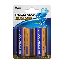 Батарейка PLEOMAX LR20 D BL2 Alkaline 1.5V