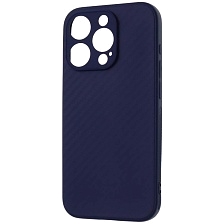 Чехол накладка для APPLE iPhone 15 Pro, силикон, карбон, цвет темно синий Чехол накладка для APPLE iPhone 15 Pro, силикон, карбон, цвет темно синий