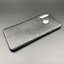 Чехол накладка для SAMSUNG Galaxy A8s (SM-G8870), A9 Pro (SM-A910), силикон, под кожу, цвет чёрный.