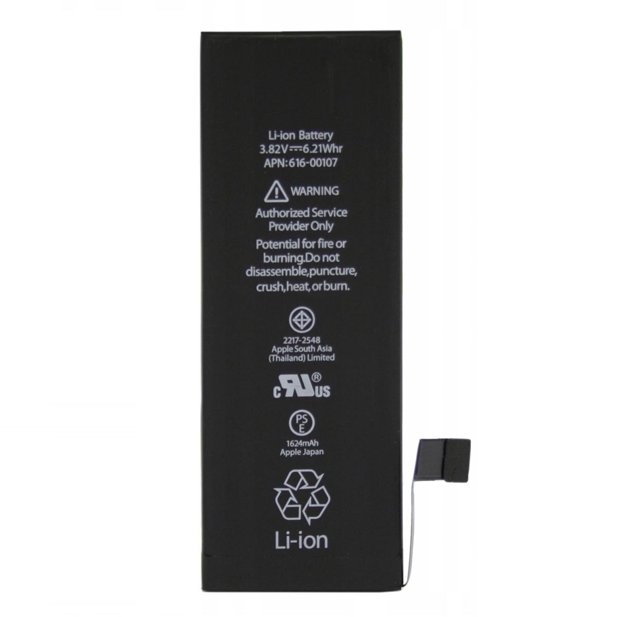 АКБ (Аккумулятор) для APPLE iPhone SE, 1624 mAh, Li-ion, 3.82V (616-00106, 616-00107), цвет черный