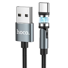 Магнитный зарядный кабель HOCO U94 Universal USB Type C, 2.4A, длина 1.2 метра, цвет черный