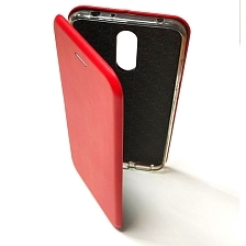 Чехол книжка для XIAOMI Redmi 5 Plus, экокожа, визитница, цвет красный