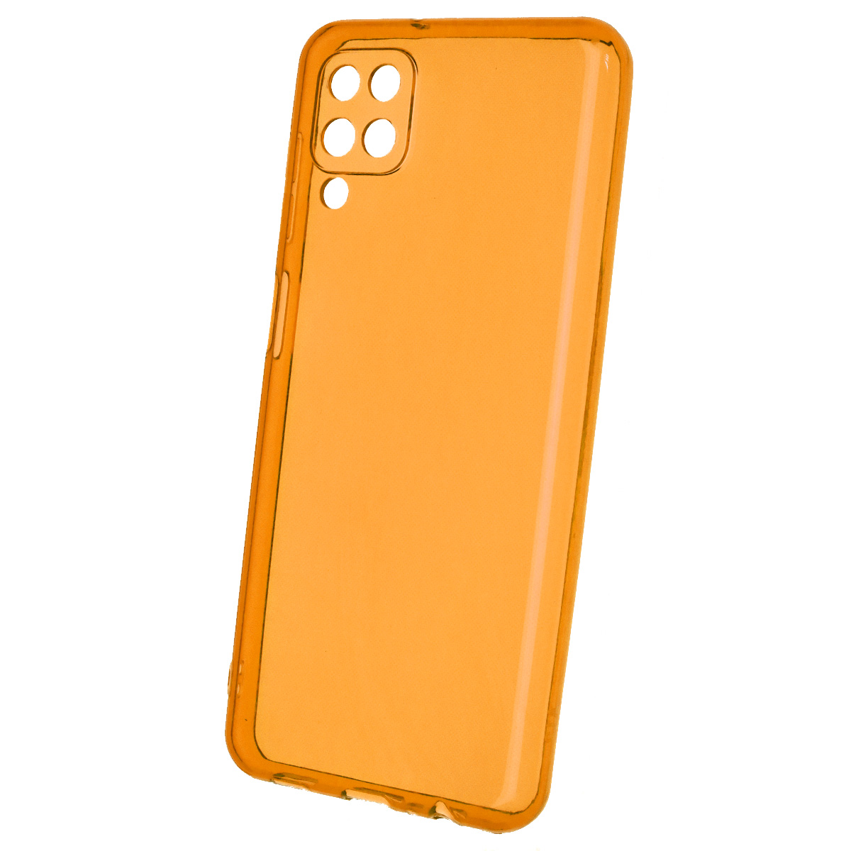 Чехол накладка Clear Case для SAMSUNG Galaxy A12 (SM-A125), M12 (SM-M127F), силикон 1.5 мм, защита камеры, цвет прозрачно оранжевый
