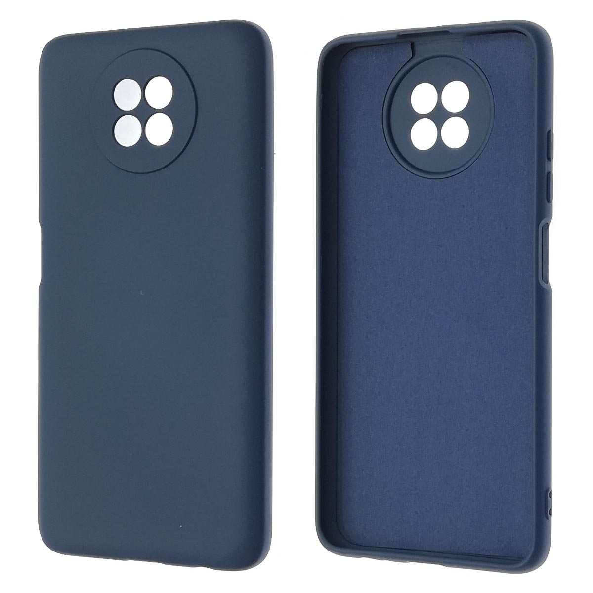 Чехол накладка Silicon Cover для XIAOMI Redmi Note 9T, силикон, бархат, цвет синий кобальт