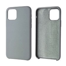 Чехол накладка Silicon Case для APPLE iPhone 11 Pro 2019, силикон, бархат, цвет сизо голубой.