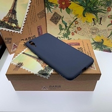 Чехол накладка для HUAWEI Y7 Pro 2019 (DUB-LX2), силикон, матовый, цвет темно синий