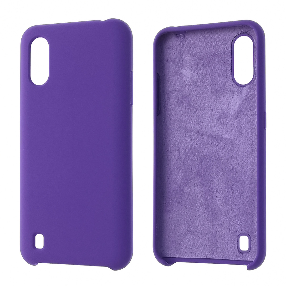 Чехол накладка Silicon Cover для SAMSUNG Galaxy A01 (SM-A015), силикон, бархат, цвет фиолетовый