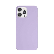 Чехол накладка Silicone Case для APPLE iPhone 15 Pro Max, L-ogo, бархатная подложка, цвет лиловый