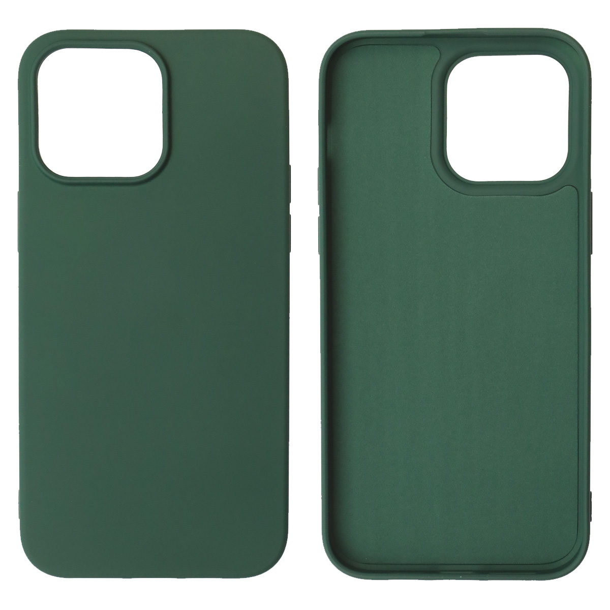 Чехол накладка NANO для iPhone 14 Pro Max, силикон, бархат, цвет темно зеленый