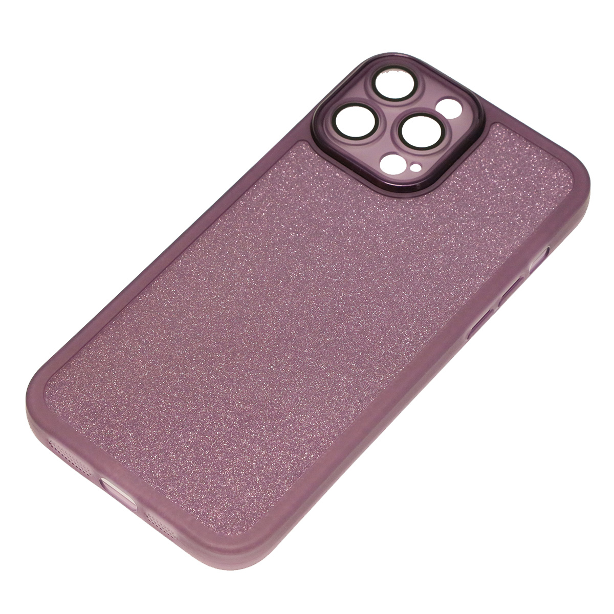 Чехол накладка Shine для APPLE iPhone 13 Pro Max, силикон, блестки, защита камеры, цвет фиолетовый