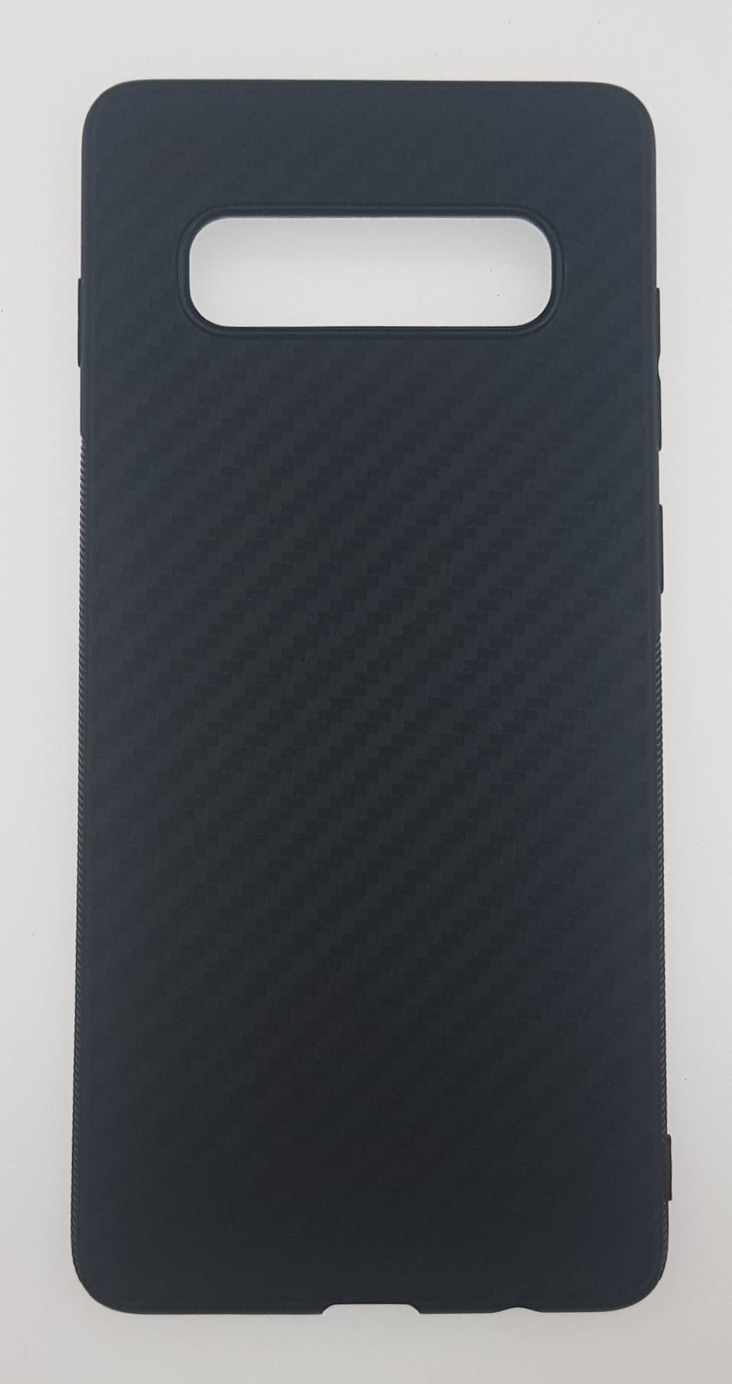 Чехол накладка Carbon для SAMSUNG Galaxy S10 Plus (SM-G975) цвет черный.