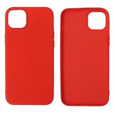Чехол накладка NANO для APPLE iPhone 14 Plus, силикон, бархат, цвет красный