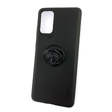 Чехол накладка ROCK для SAMSUNG Galaxy S20 Plus (SM-G985), силикон, с кольцом держателем, цвет черный.