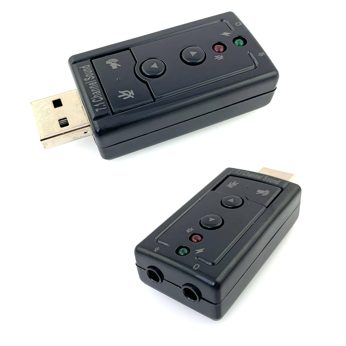 Внешняя USB "PLM" звуковая карта Audio USB 7.1 канальный, цвет черный.
