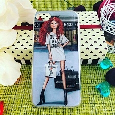 Чехол накладка для APPLE iPhone 7, 8, силикон, рисунок COUTURE IS AN ATTITUDE MOSCHINO.