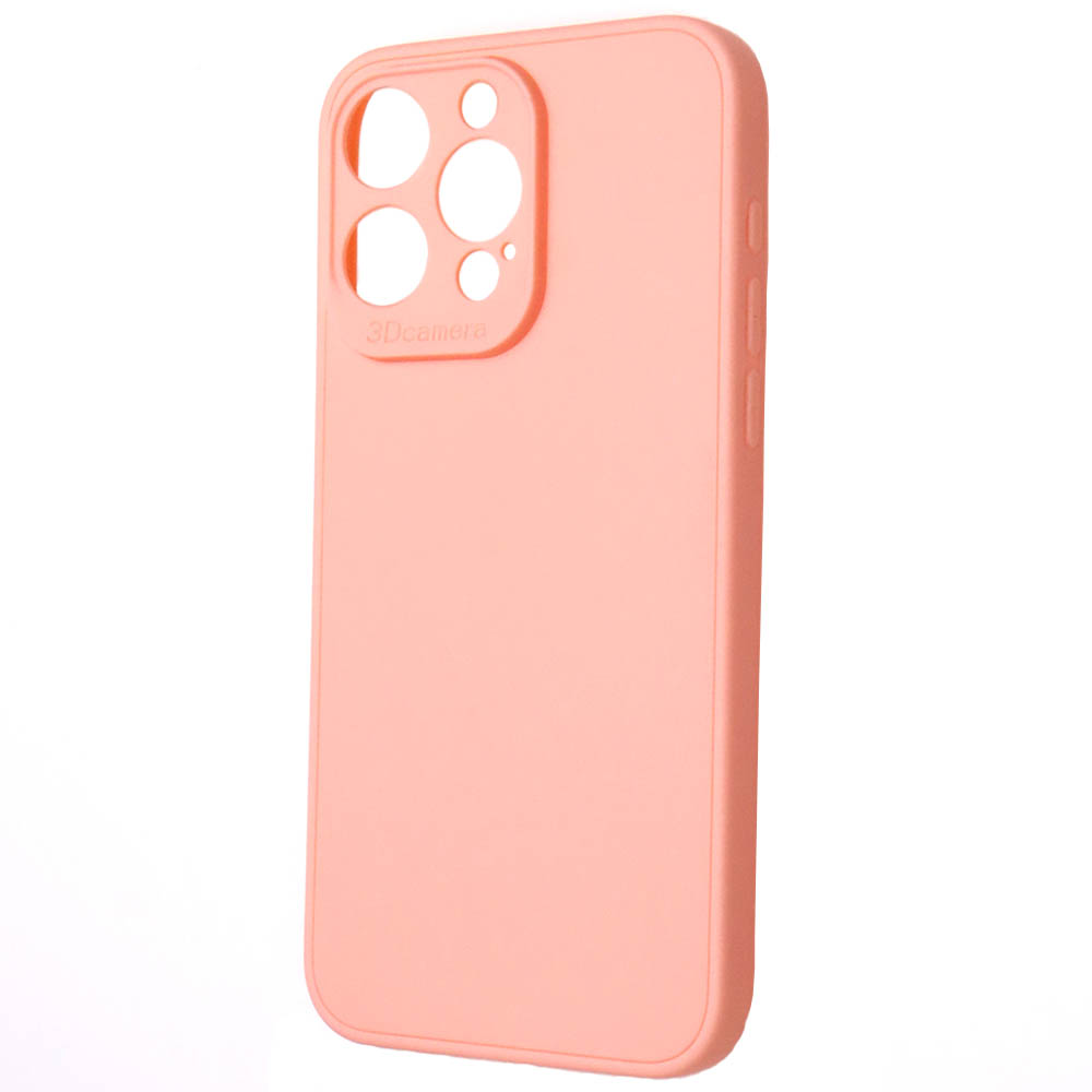 Чехол накладка для APPLE iPhone 15 Pro Max, защита камеры, силикон, цвет персиковый