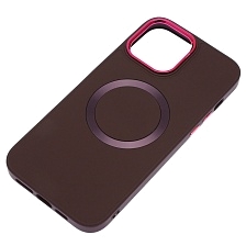 Чехол накладка с поддержкой MagSafe для APPLE iPhone 13 Pro Max (6.7"), силикон, пластик, цвет темно бордовый Чехол накладка с поддержкой MagSafe для APPLE iPhone 13 Pro Max (6.7"), силикон, пластик, цвет темно бордовый