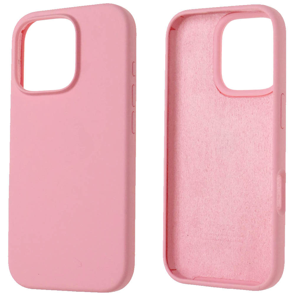 Чехол накладка Silicon Case для APPLE iPhone 16 Pro (6.3"), силикон, бархат, цвет розовый
