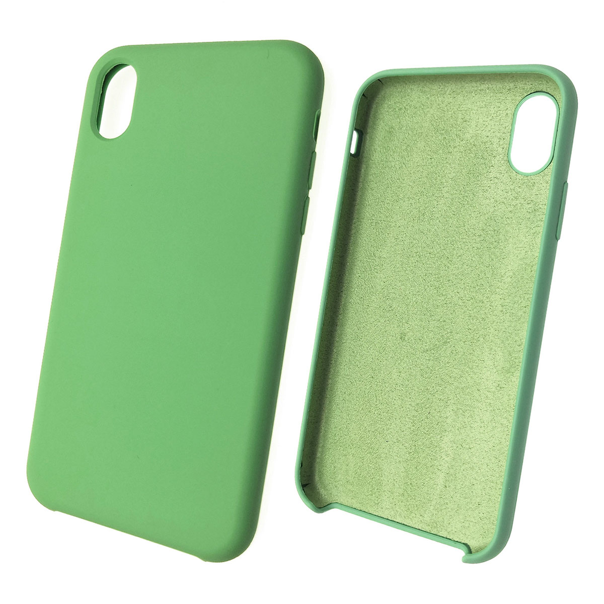 Чехол накладка Silicon Case для APPLE iPhone XR, силикон, бархат, цвет мятный.