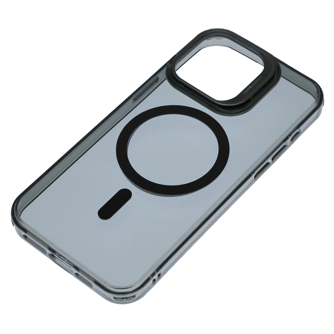 Чехол накладка Sky Armor с поддержкой MagSafe для APPLE iPhone 15 Pro Max, подставка, цвет прозрачно черный