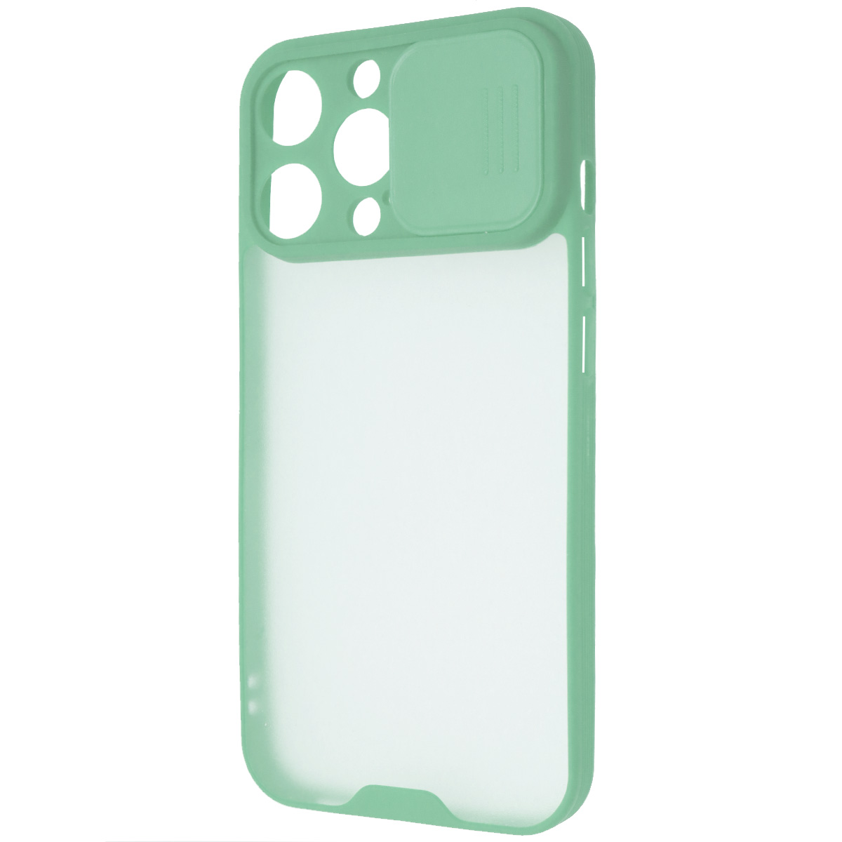 Чехол накладка LIFE TIME для APPLE iPhone 13 Pro (6.1), силикон, пластик, матовый, со шторкой для защиты задней камеры, цвет окантовки светло бирюзовый