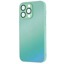 Чехол накладка с поддержкой MagSafe для APPLE iPhone 14 Pro Max (6.7"), силикон, стекло, защита камеры, цвет зеленый