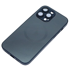 Чехол накладка с поддержкой MagSafe для APPLE iPhone 14 Pro Max (6.7"), защита камеры, силикон, пластик, цвет темно синий