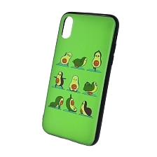Чехол накладка для APPLE iPhone X, iPhone XS, силикон, рисунок Авокадо Зарядка.