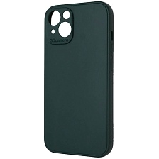 Чехол накладка для APPLE iPhone 13, защита камеры, силикон, цвет темно зеленый Чехол накладка для APPLE iPhone 13, защита камеры, силикон, цвет темно зеленый