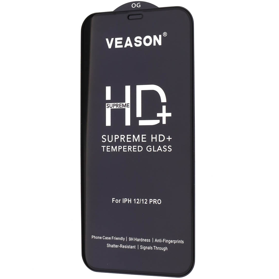 Защитное стекло VEASON HD+ для APPLE iPhone 12 (6.1"), iPhone 12 Pro (6.1"), цвет окантовки черный