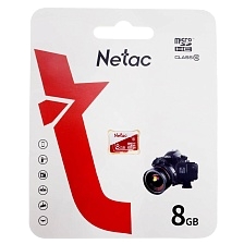 Карта памяти MicroSDHC 8GB NETAC P500 Eco Class 10, без адаптера