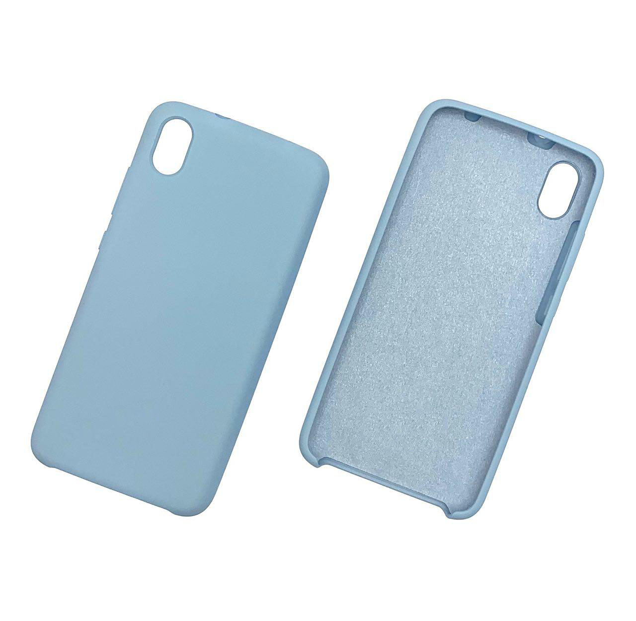 Чехол накладка Silicon Cover для XIAOMI Redmi 7A, силикон, бархат, цвет светло голубой.