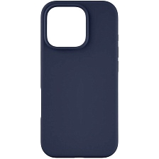 Чехол накладка Silicone Case для APPLE iPhone 15 Pro, L-ogo, бархатная подложка, цвет темно синий