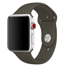 Ремешок для Apple Watch спортивный "Sport", размер 38-40 mm, цвет темно-оливковый.