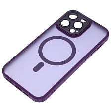 Чехол накладка Camelia с поддержкой MagSafe для APPLE iPhone 14 Pro Max, защита камеры, силикон, матовый, цвет темно фиолетовый