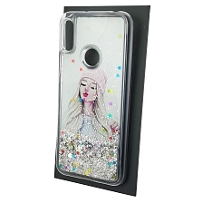 Чехол накладка TransFusion для HUAWEI Honor 8A, Y6 2019, силикон, переливашка, рисунок Девушка в розовой шапке