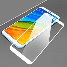 Стекло защитное 2.5D для Xiaomi Redmi 5 (полностью на клею), white.