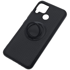 Чехол накладка iFace для Realme C15, силикон, кольцо держатель, цвет черный